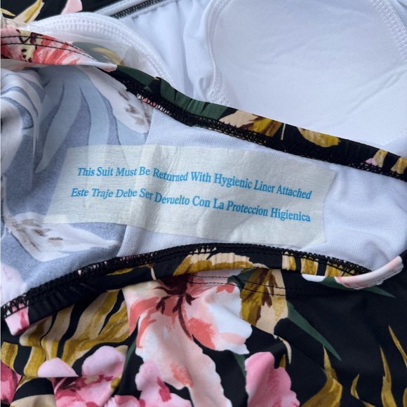 KONA SOL Strapless Double Flounce High Coverage One Piece Swimsuit (Size S) -NEW - Picture 5 of 6